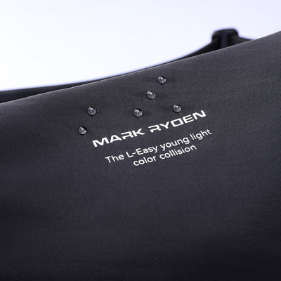Mark Ryden black sling bag with logo and text detail