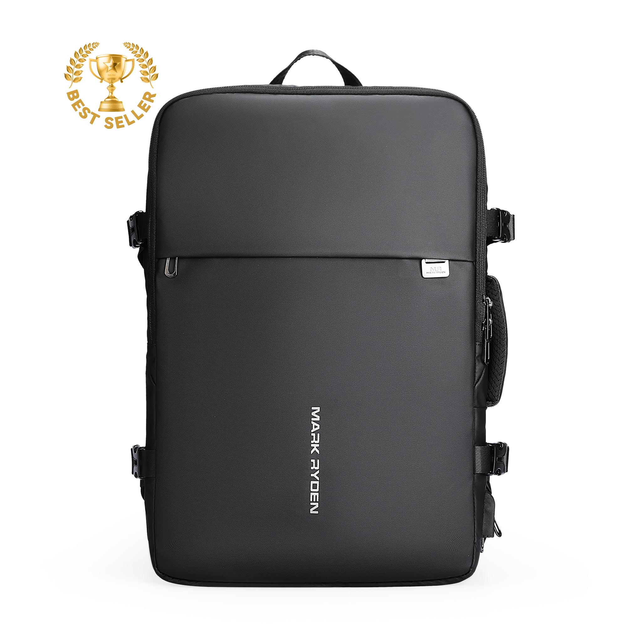 Mark Ryden black minimalist multi-compartment anti-theft backpack