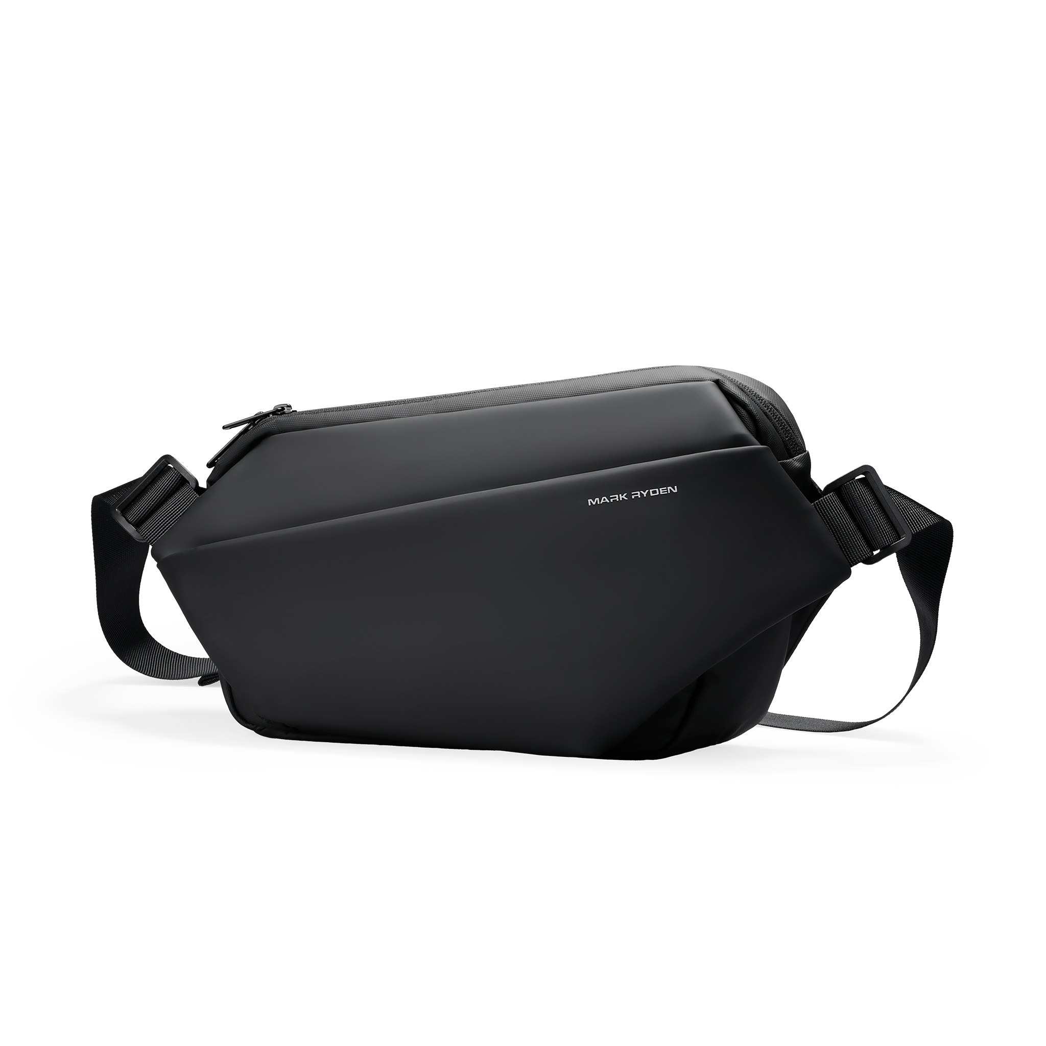 Mark Ryden black leather anti-theft commuter messenger bag with adjustable straps