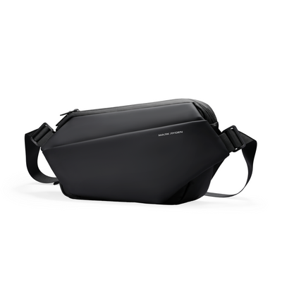 Mark Ryden black leather anti-theft commuter messenger bag with adjustable straps