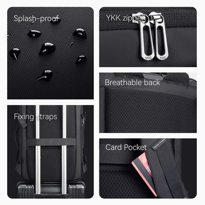 Mark Ryden black splash-proof multi-functional backpack with YKK zippers