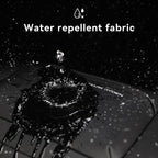 Black Mark Ryden Colonne high-capacity urban commuting daily crossbody bag with water repellent fabric, water splashing off surface.