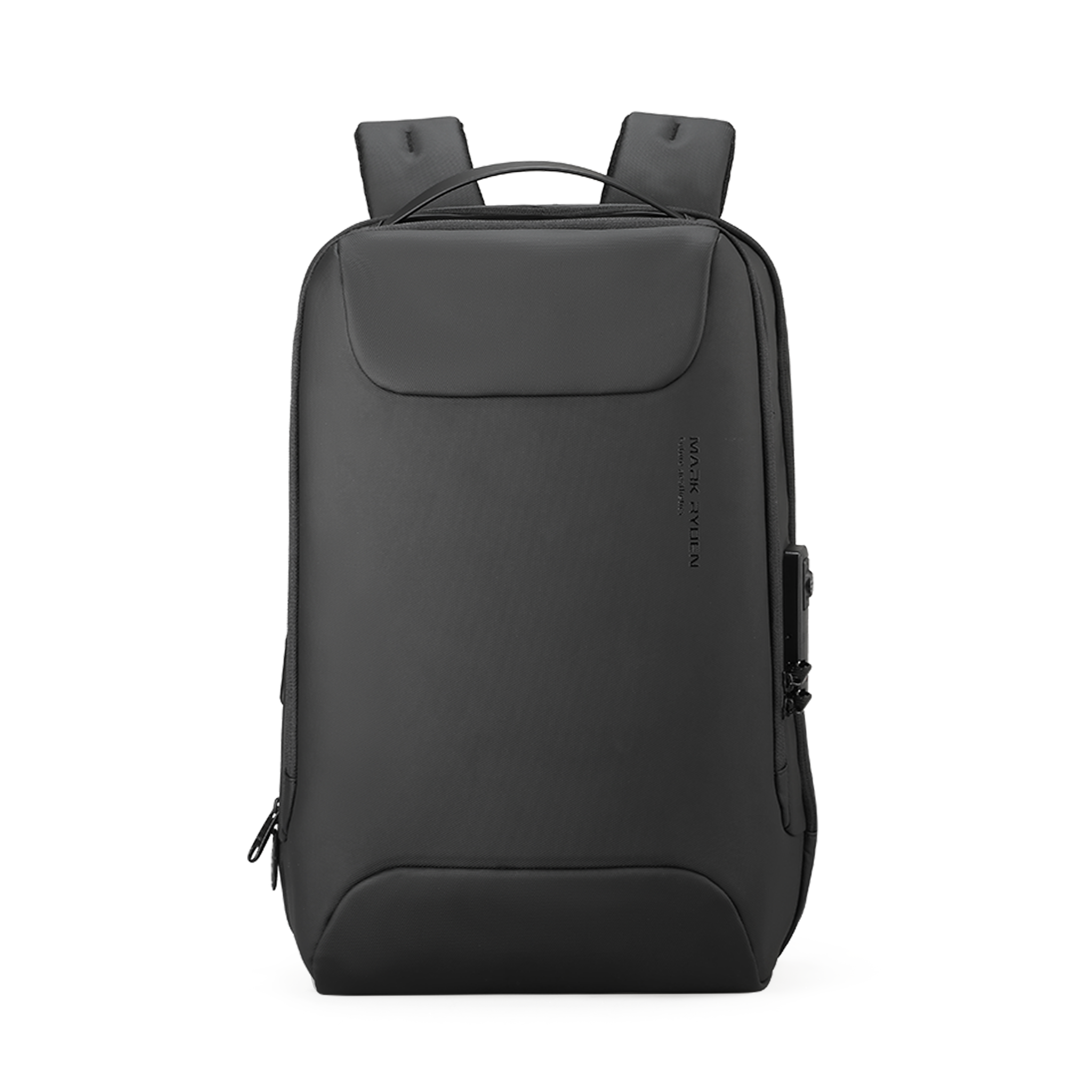 Black Mark Ryden Compilo anti-theft laptop backpack with USB port, high-capacity Oxford material, sleek structured design
