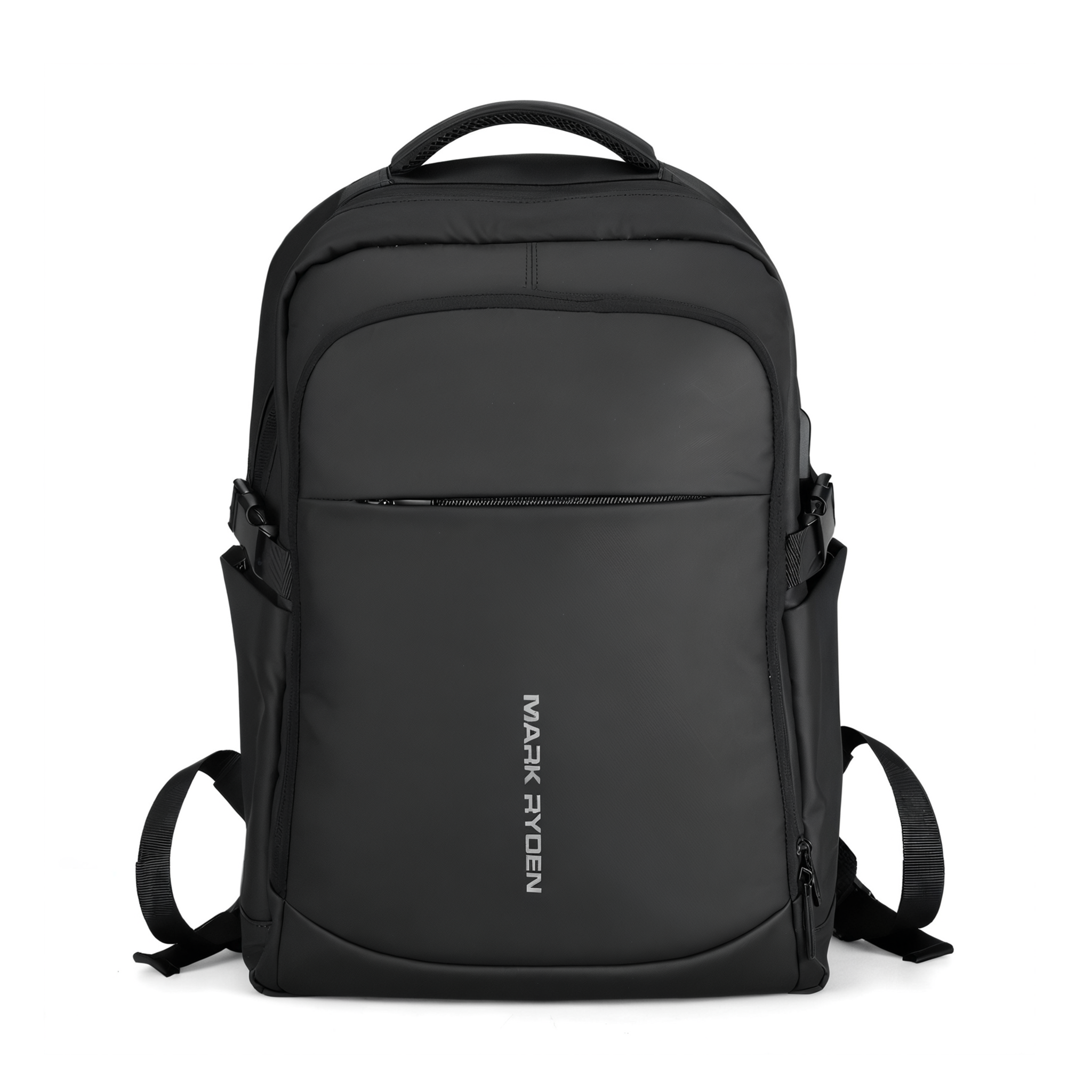 Black Mark Ryden anti-theft business travel backpack with USB charging, spacious compartments | MARK RYDEN Global