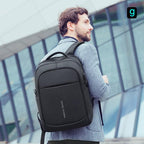 Mark Ryden black business travel backpack with USB charging feature