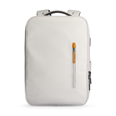 MARK RYDEN Global Urbanity commuter backpack - light gray canvas 17.3 laptop bag with zip pocket