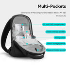 Mark Ryden Global black waterproof crossbody bag with multi-pockets