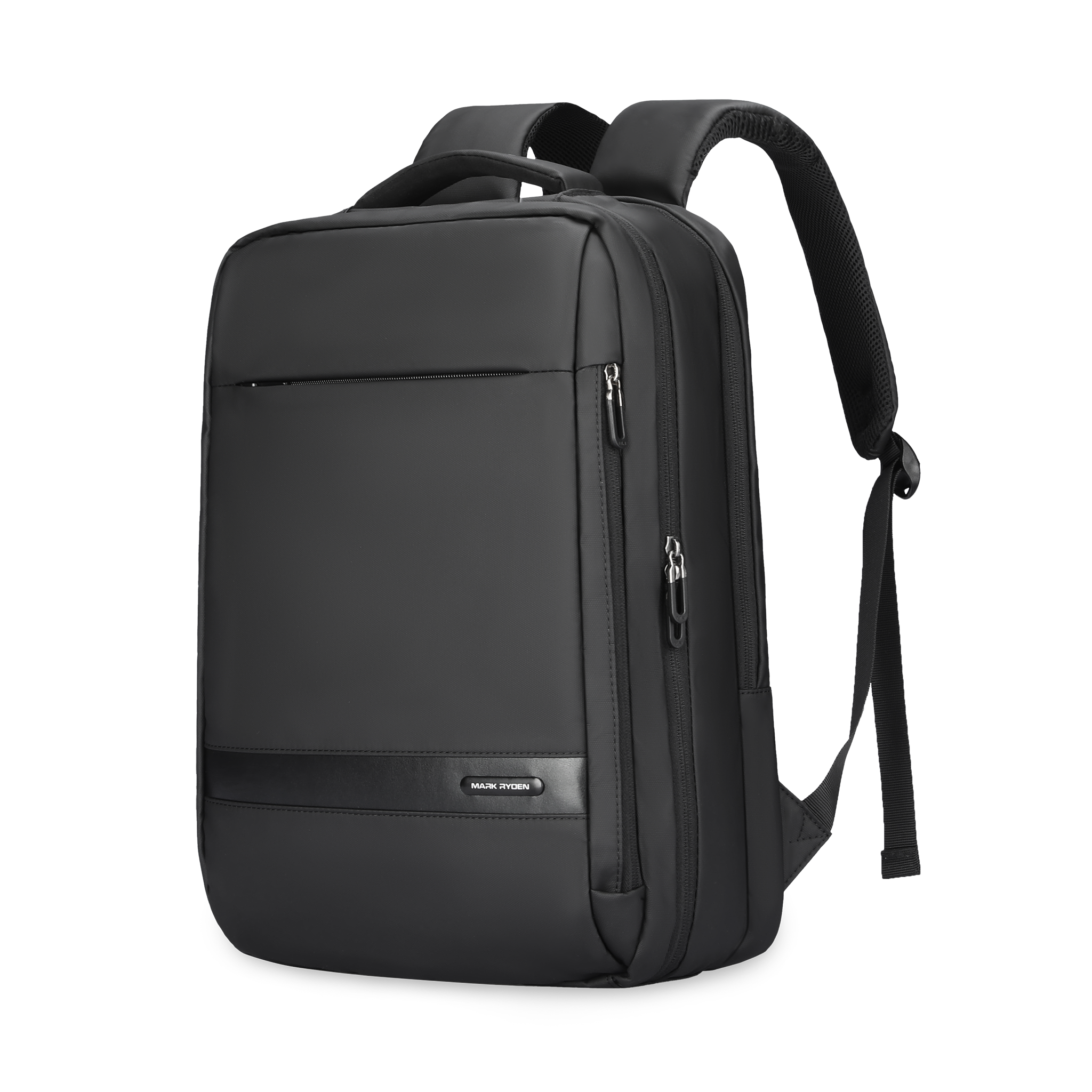 Black Mark Ryden Largy backpack: robust design with multiple zippered compartments, padded straps, ideal for travel and daily use.