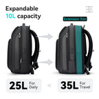 Transforma expandable backpack: 10L-35L capacity, oxford waterproof, expandable 7cm, daily/travel use