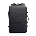 Black Mark Ryden 40L backpack with three-layer main pocket, top handle, and side pockets for business trips and college use.