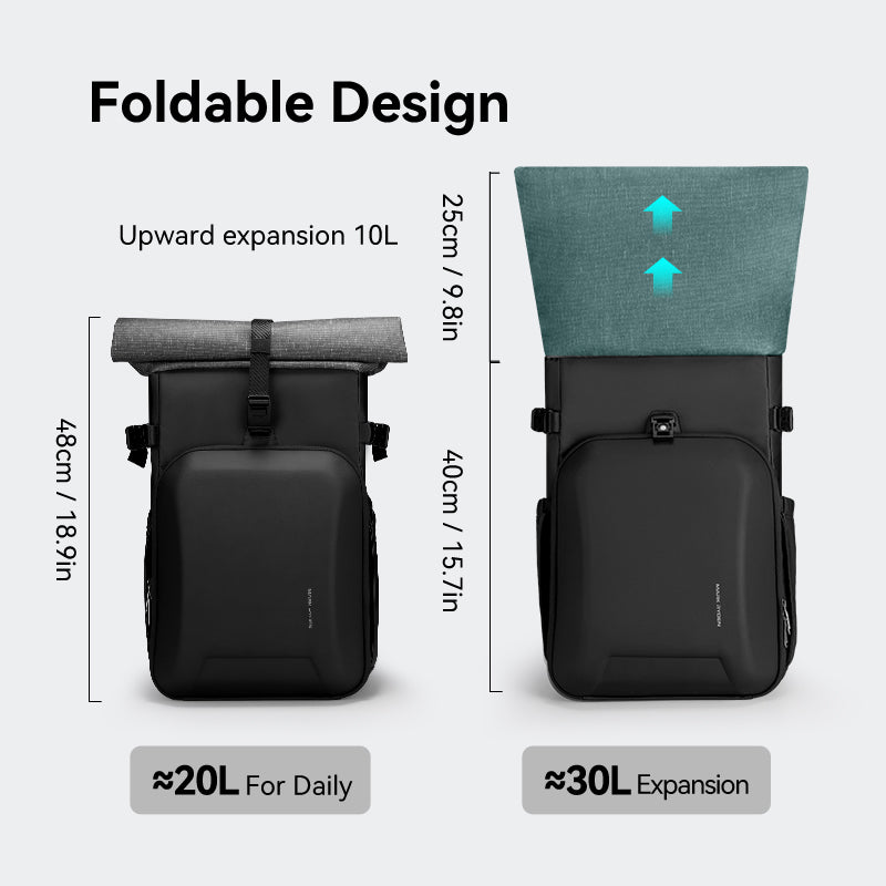 MarkRyden Global anti-theft foldable camera backpack - 20L to 30L expansion