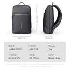 Mark Ryden Voyager Pro lightweight commuter backpack - black gray, compact design, Oxford+PU material