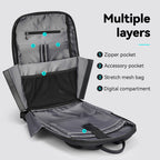 MarkRyden Voyager Pro commuter backpack interior with multiple layers, zipper pockets