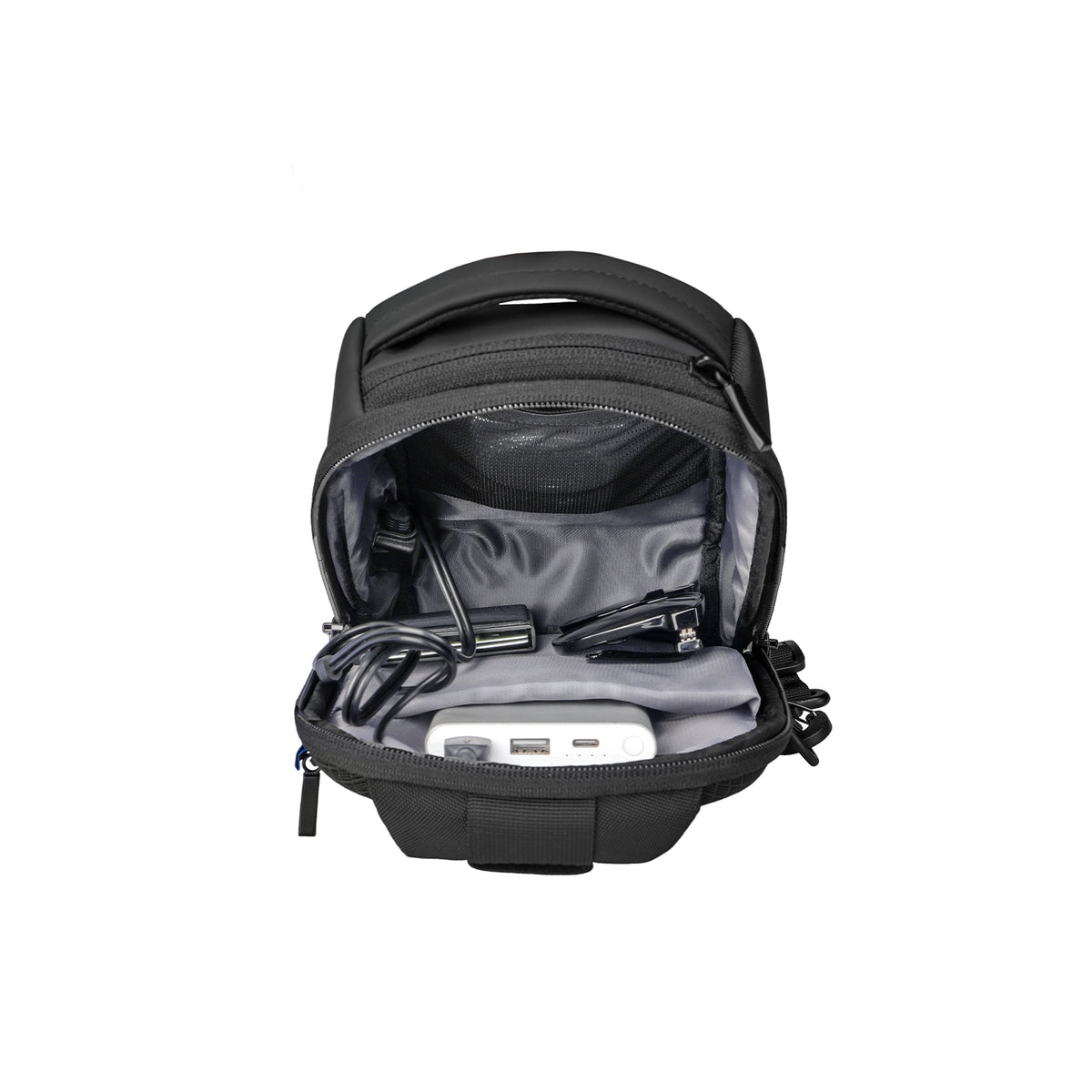 ChargeSling: RFID-Safe Chest Bag with USB Charging Port For Commute