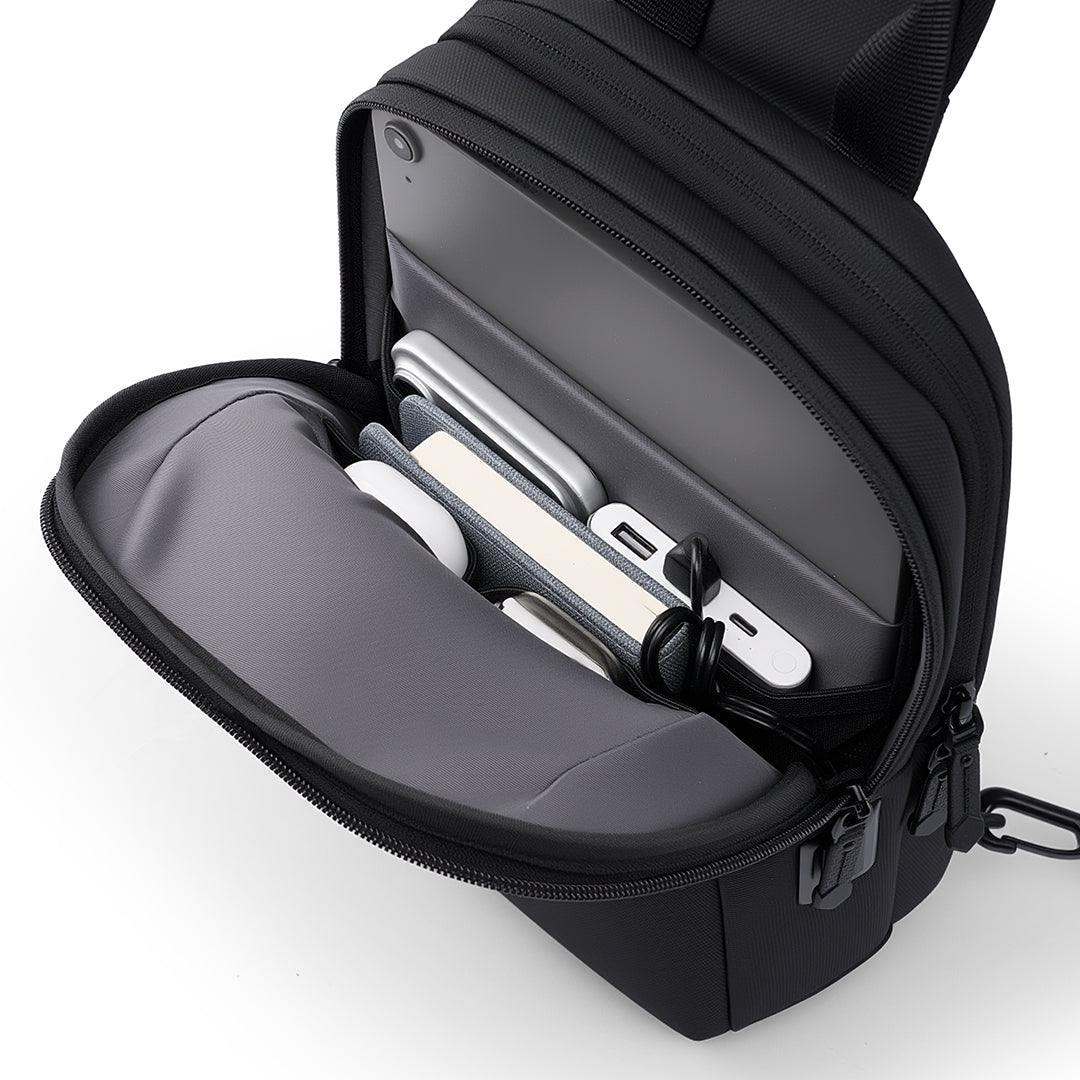 TechPouch: Crossbody Chest Bag with USB Port & iPad Mini Compatible