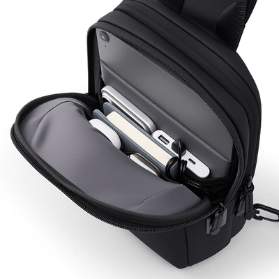 TechPouch: Crossbody Chest Bag with USB Port & iPad Mini Compatible