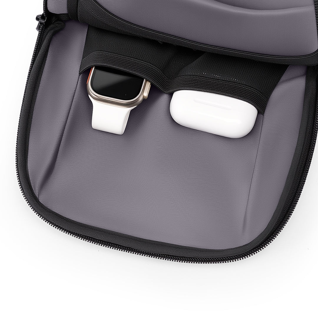 TechPouch: Crossbody Chest Bag with USB Port & iPad Mini Compatible