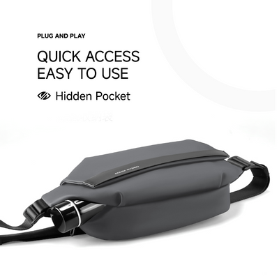 Peiano Elite Gray: Oxford Material Elegant Lightweight Waterproof Crossbody Bag
