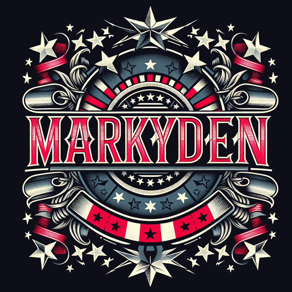 MARKRYDEN GIFT CARD with patriotic design and bold logo