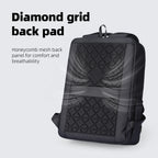 Mark Ryden Global smart backpack with diamond grid back pad and honeycomb mesh panel