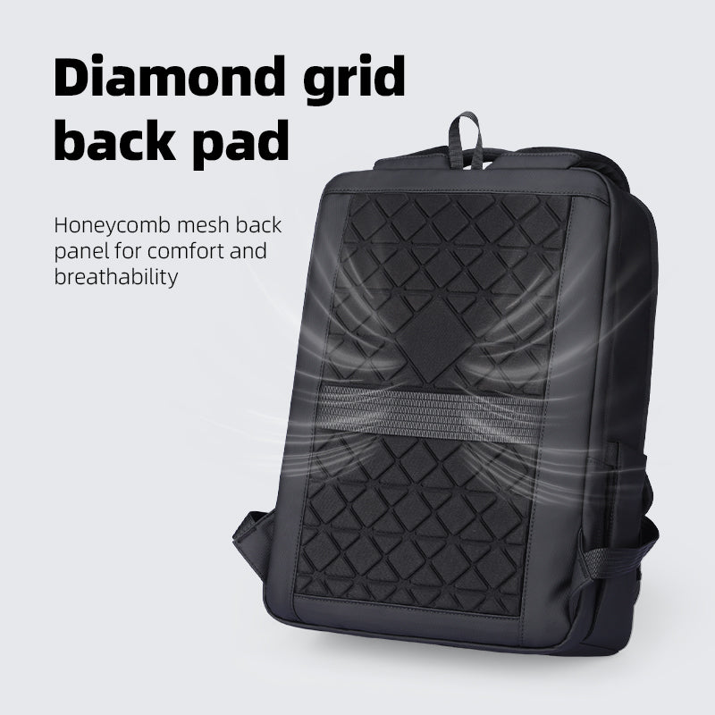 Mark Ryden Global smart backpack with diamond grid back pad and honeycomb mesh panel