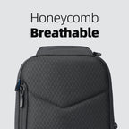 MARKRYDEN ChargeSling Black crossbody bag with honeycomb pattern