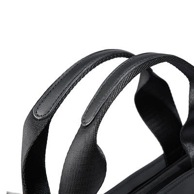 MarkRyden Global FortiCore briefcase black leather handles with stitching detail