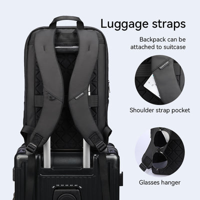 business water resistant laptop backpack UrbanLite Pro: Sleek & Water-Resistant Business Travel Backpack Black