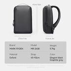 Mark Ryden Global ZenOrganizer practical compact laptop backpack - elegant black graphite gray