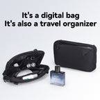 Black Mark Ryden Switchstorage IV convertible toiletry bag open/closed with toiletries, digital bag & travel organizer