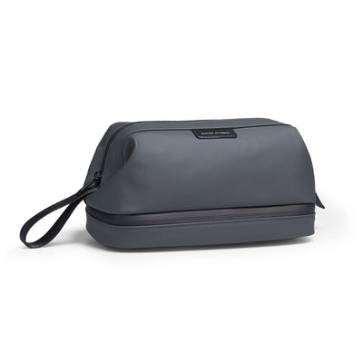 Gray Mark Ryden Switchstorage V toiletry bag with dual compartments, wrist strap