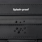 Black Switchstorage toiletry bag with water droplets showing splash-proof feature for modern travelers
