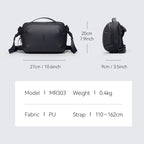AquaLite waterproof black PU sling bag Mark Ryden Global model MR303 modern daily