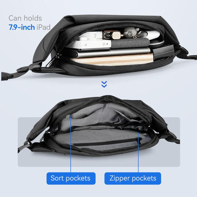 Mark Ryden Global MetroFlex crossbody bag holds 7.9-inch iPad with sort/zipper pockets