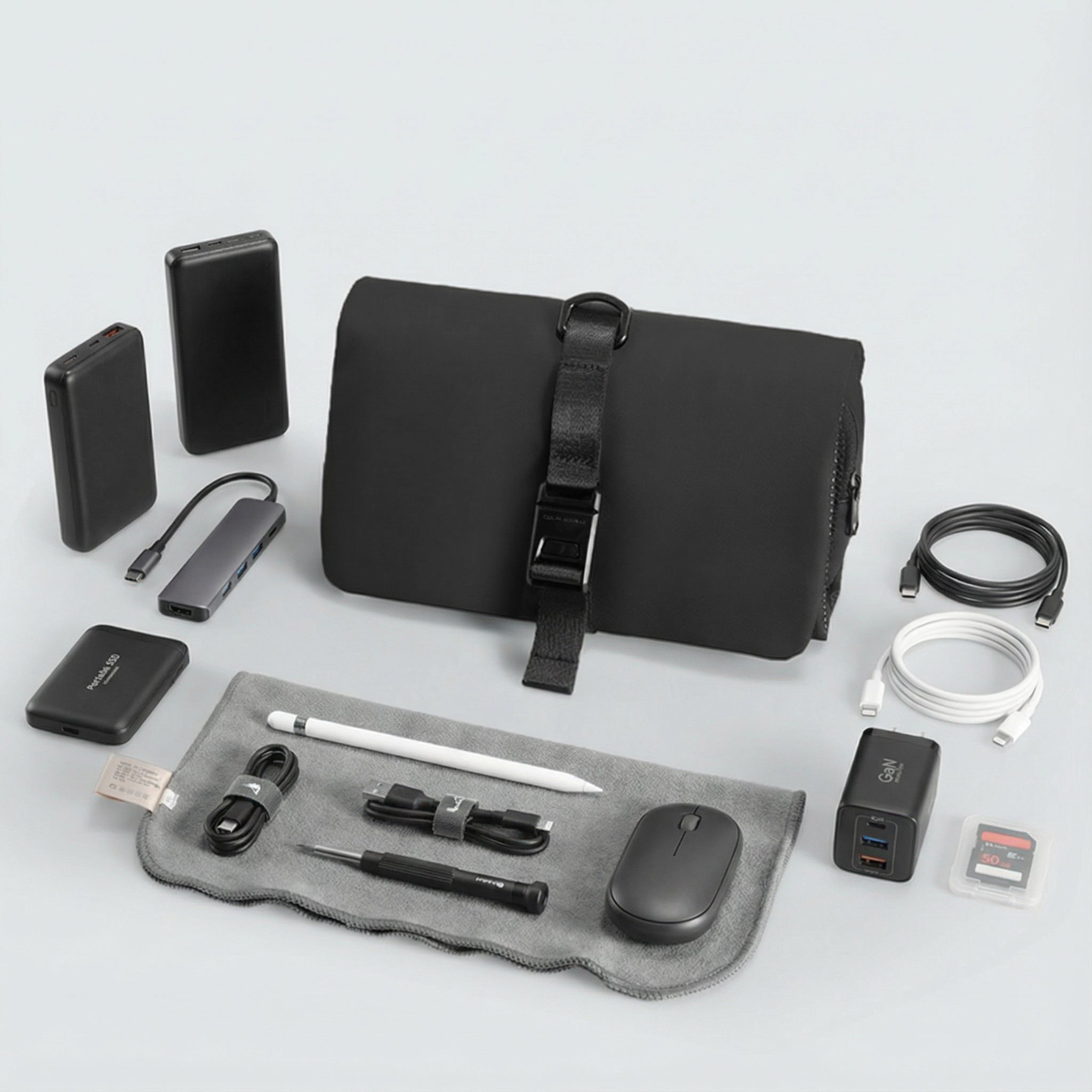 MagiClip black wet-dry toiletry bag with toothbrush holder from Mark Ryden Global