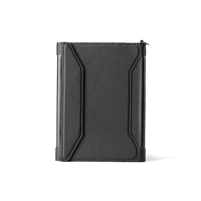 MarkRyden Global black crossbody travel card wallet with zipper for boarding