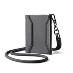 MarkRyden Global black anti-theft crossbody travel wallet with carabiner strap