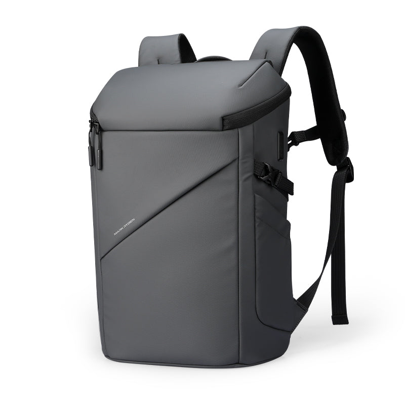 Gray waterproof durable backpack with zip closure by MarkRyden Global