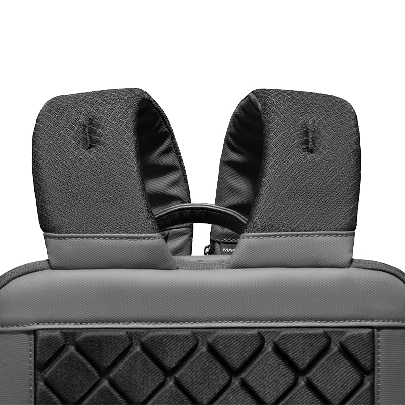 Mark Ryden backpack padded shoulder pad detail with quilted design