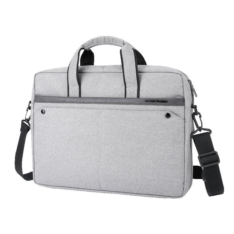 Gray MarkRyden tech commuter briefcase with handles & shoulder strap for 14/15.6" laptops
