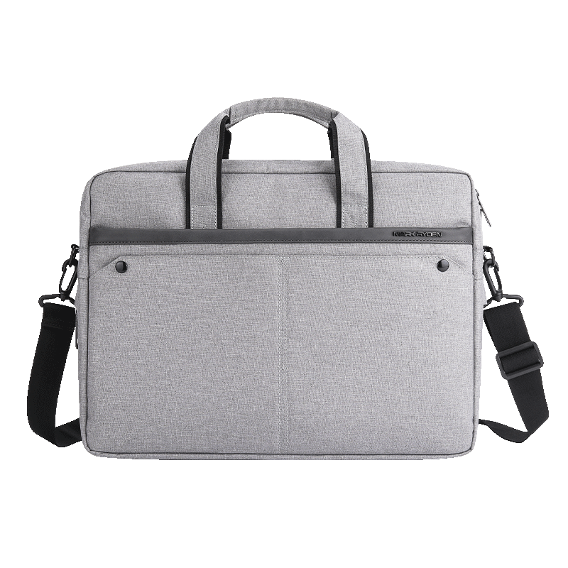 Gray MarkRyden commuter briefcase with handles & shoulder strap for 14/15.6" laptops
