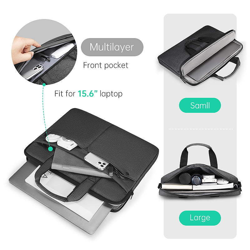 MarkRyden Global Classic III commuter briefcase - black, 15.6" laptop fit, multi-pocket design