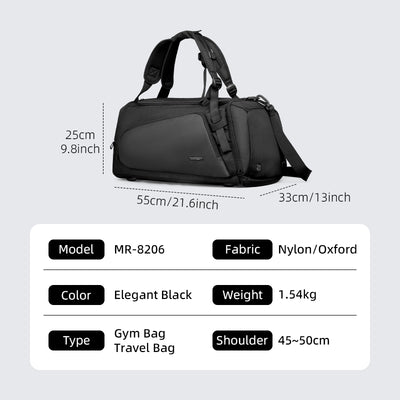 Mark Ryden Global Elegant Black Spacious Polyester Travel Bag w/Dimensions