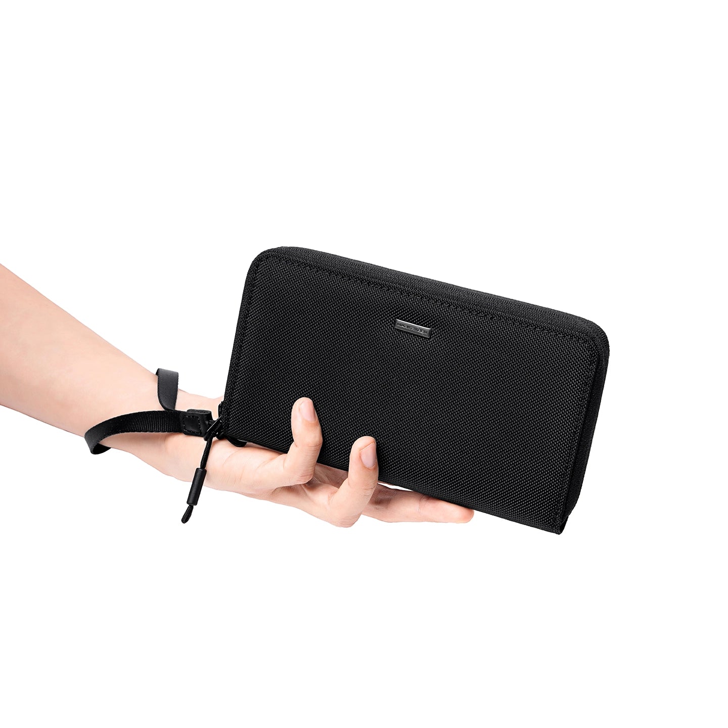 TetherZip: Wristlet Coin Wallet with Detachable Carry Strap and Inner Zipper Pocket