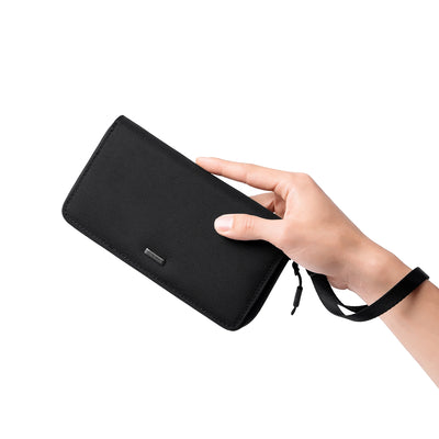 TetherZip: Wristlet Coin Wallet with Detachable Carry Strap and Inner Zipper Pocket