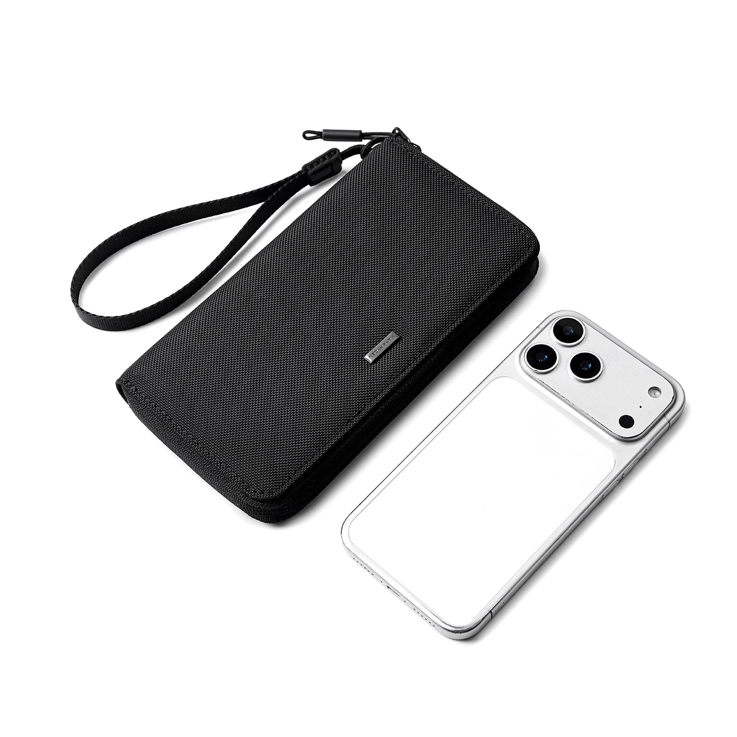 TetherZip: Wristlet Coin Wallet with Detachable Carry Strap and Inner Zipper Pocket