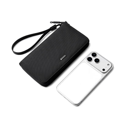 TetherZip: Wristlet Coin Wallet with Detachable Carry Strap and Inner Zipper Pocket