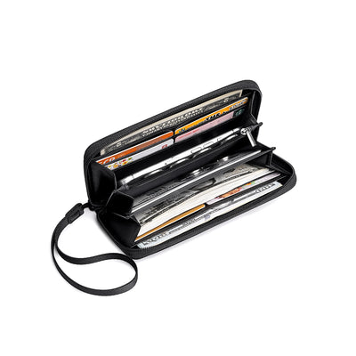TetherZip: Wristlet Coin Wallet with Detachable Carry Strap and Inner Zipper Pocket