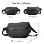 Mark Ryden Fingon II waterproof leather messenger bag, black/deep gray styles, city commuting dimensions