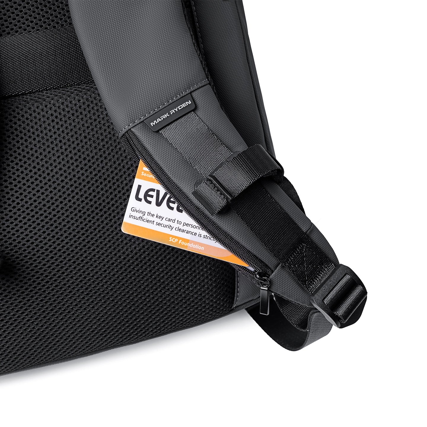 Mark Ryden Compacto Pro anti-theft backpack - black mesh with zippered pocket